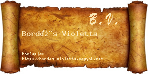 Bordás Violetta névjegykártya